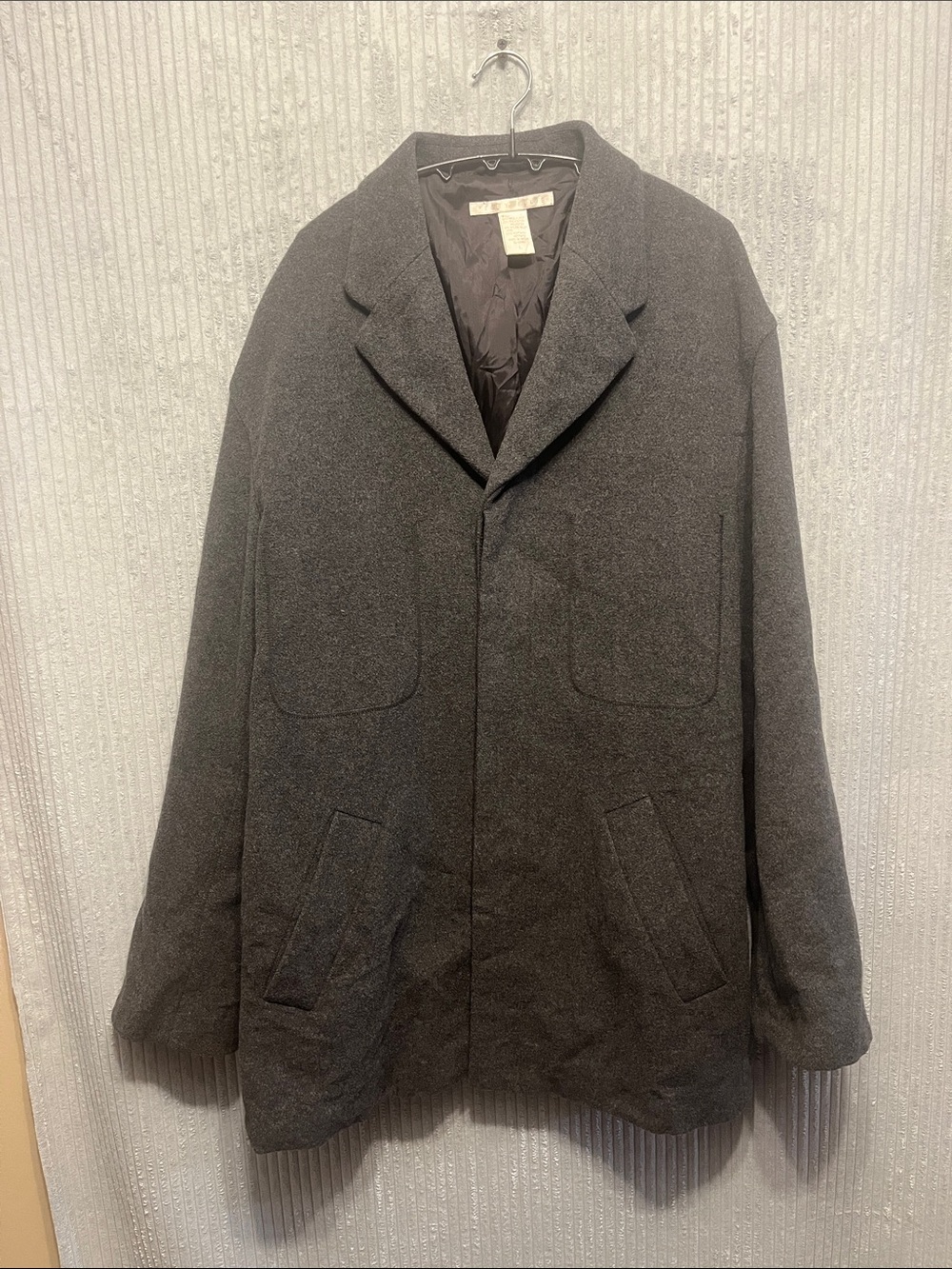 Perry Ellis Charcoal Gray Wool Coat  Large